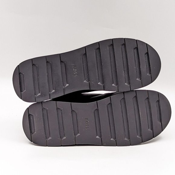 BOSS Men Panelle low-top Black Leather Athletic Lace up sneakers sz 11US EUR 44 - Picture 3 of 11